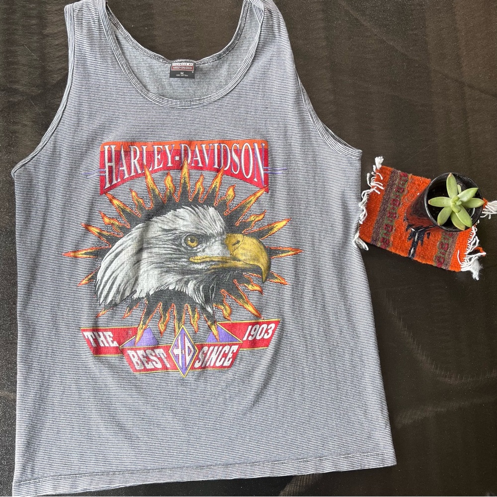 ❌SOLD❌Vintage stripped Harley Davidson tank top - Picture 6 of 8